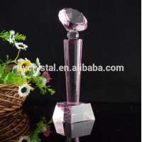 Fancy custom diamond crystal trophy for souvenir on sale