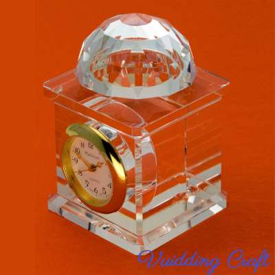 Engraved Custom Crystal Clocks For Business Decoration