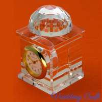 Engraved Custom Crystal Clocks For Business Decoration