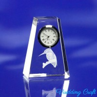 Engraved Birds Wedding Crystal Clocks For Guests Souvenir